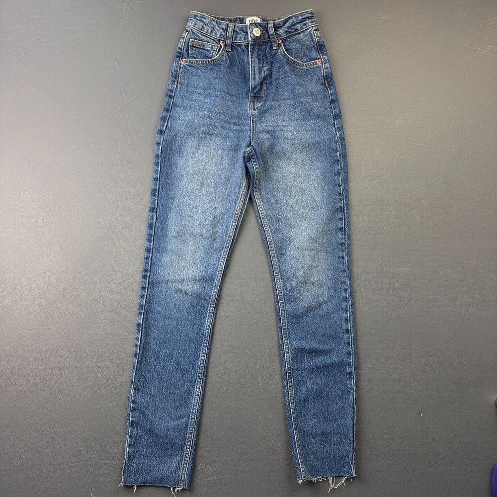 BDG Urban Outfitters Jeans Women's 24 Blue Edie High Rise Skinny Raw Hem Faded